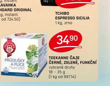 TEEKANNE ČAJE ČERNÉ, ZELENÉ, FUNKČNÍ vybrané druhy 18-35 g