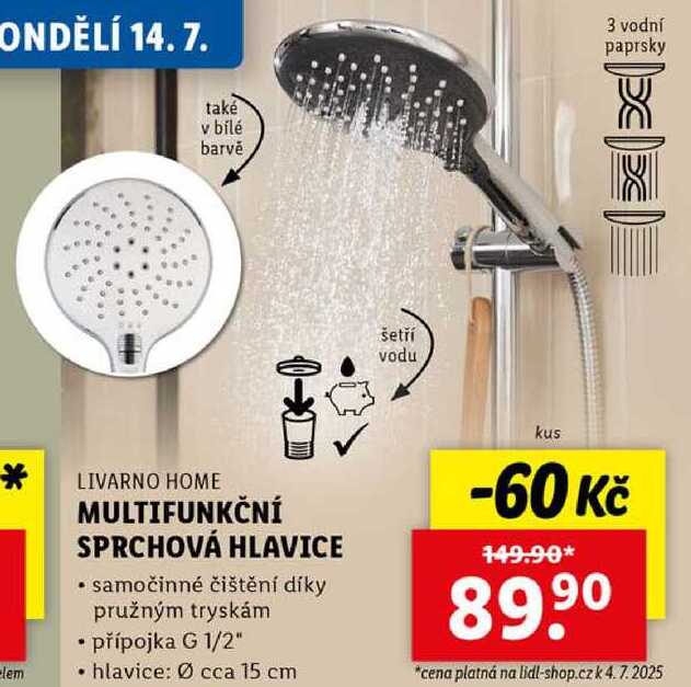 MULTIFUNKČNÍ SPRCHOVÁ HLAVICE 