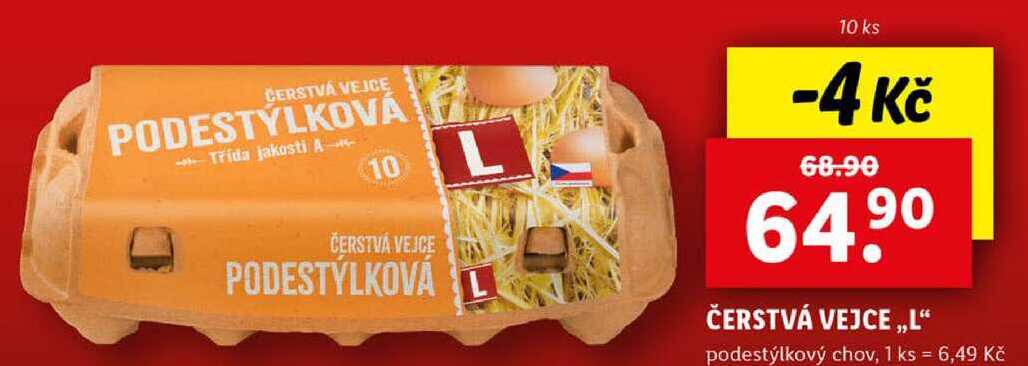 ČERSTVÁ VEJCE „L“ podestýlkový chov, 10 ks