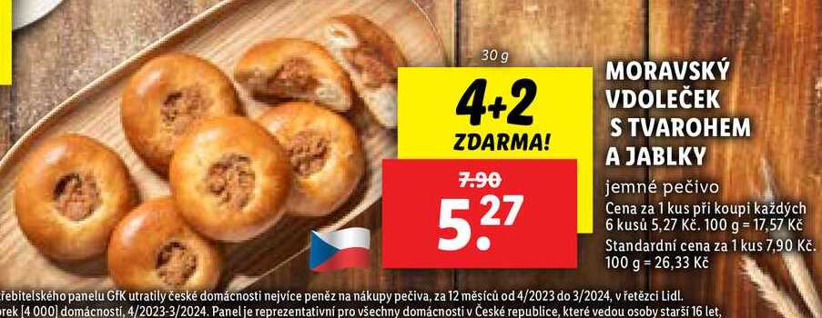 MORAVSKÝ VDOLEČEK S TVAROHEM A JABLKY, 30 g