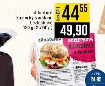 Allnature kaiserky s mákem bezlepkovė 120 g (2 x 60 g)