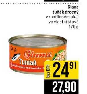 Giana tuňák drcený v rostlinném oleji ve vlastní šťávě 170 g 