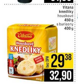 Vitana knedlíky houskové 450 g s burisony 400 g