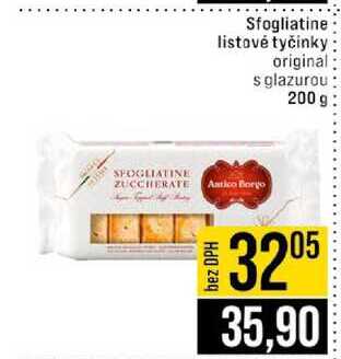 Sfogliatine listové tyčinky original s glazurou 200 g
