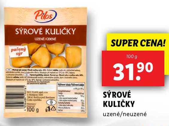 SÝROVÉ KULIČKY, 100 g