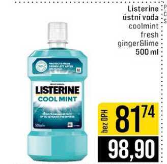 Listerine ústní voda coolmint fresh gingeralime 500 ml