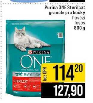 Purina ONE Sterilcat granule pro kočky hovězí losos 800 g