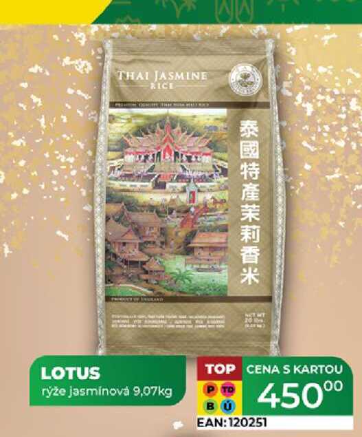 LOTUS rýže jasmínová 9,07kg 
