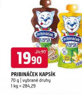 Pribináček kapsík 70g, vybrané druhy