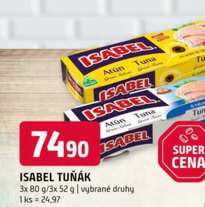 Isabel tuňák 3x 80 g 3x 52 g | vybrané druhy