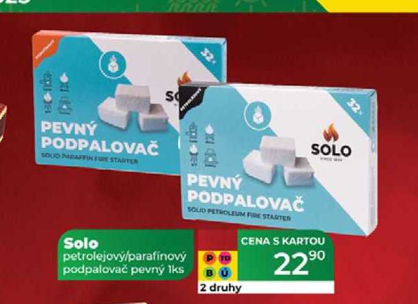 Solo petrolejový/parafínový podpalovač pevný 1ks 