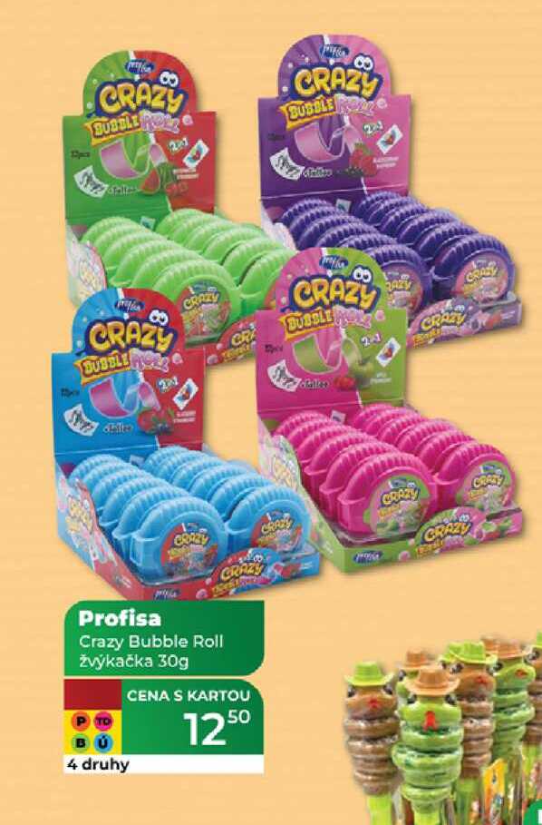 Profisa Crazy Bubble Roll žvýkačka 30g 