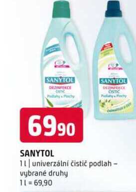 Sanytol 1l univerzální čistič podlah vybrané druhy