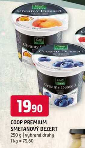 Coop premium smetanový dezert 250 g vybrané druhy 