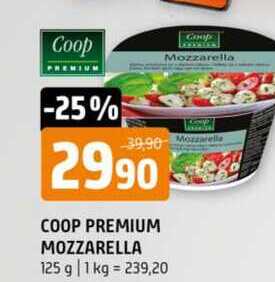 Coop premium mozzarella 125 g