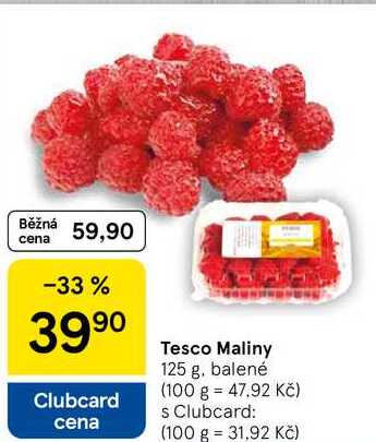 Tesco Maliny, 125 g, balené