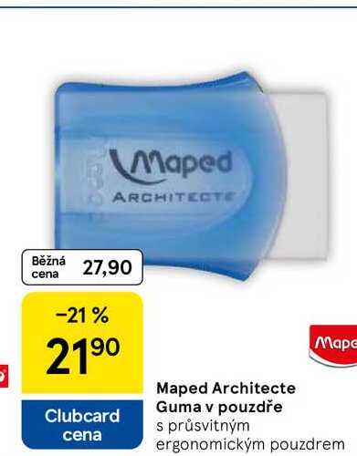 Maped Architecte Guma v pouzdře, s průsvitným ergonomickým pouzdrem 