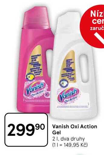 Vanish Oxi Action Gel, 2 l, dva druhy 