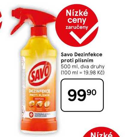 Savo Dezinfekce proti plísním, 500 ml, dva druhy  