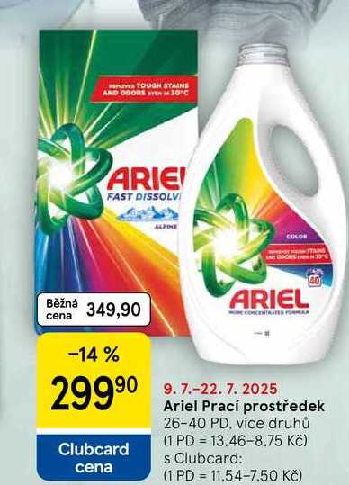 Ariel Prací prostředek, 26-40 PD, více druhů 
