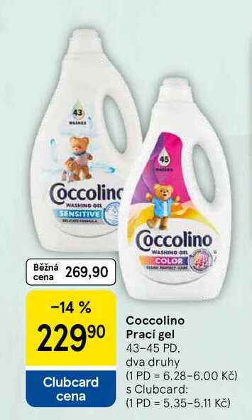 Coccolino Prací gel, 43-45 PD. dva druhy 