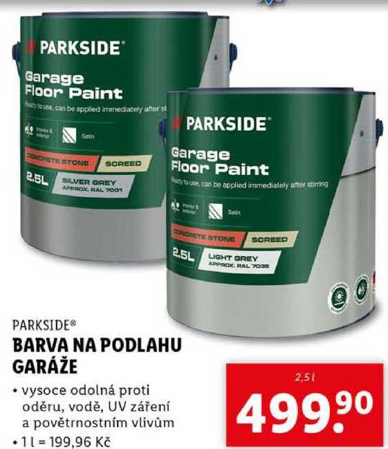 BARVA NA PODLAHU GARÁŽE, 2,5 l 