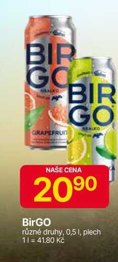 BirGO různé druhy, 0,5 l, plech