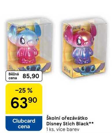 Školní ořezávátko Disney Stich Black, 1 ks