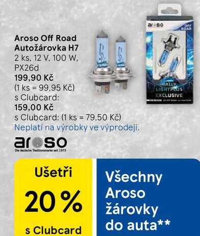 Aroso Off Road Autožárovka H7, 2 ks, 12 V, PX26d, 100W