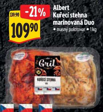 Albert Kuřecí stehna marinovaná Duo, 1 kg