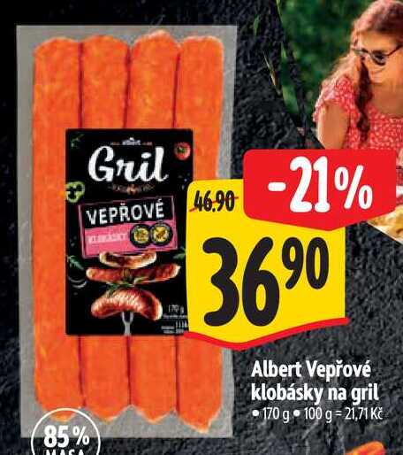 Albert Vepřové klobásky na gril, 170 g
