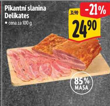 Pikantní slanina Delikates, cena za 100 g