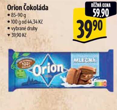 Orion Čokoláda, 85-90 g 