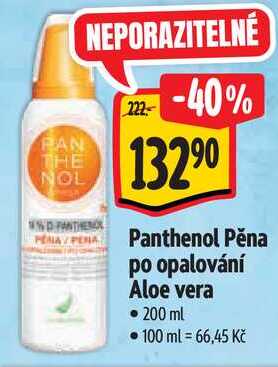 Panthenol Pěna po opalování Aloe vera, 200 ml