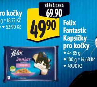 Felix Fantastic Kapsičky pro kočky, 4x 85 g