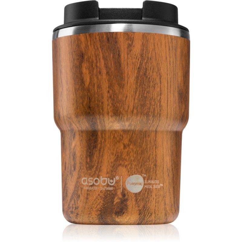 Asobu Coffee Express nerezový termohrnek s keramickou vrstvou barva Wood 360 ml