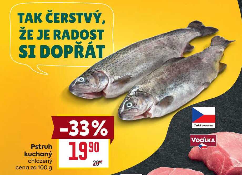 Pstruh kuchaný chlazený cena za 100g