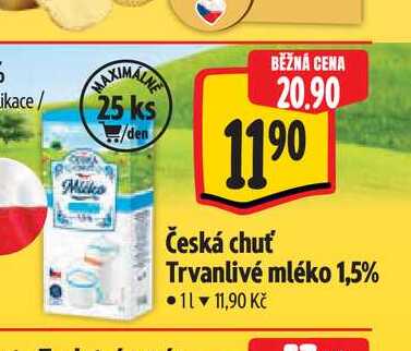   Česká chuť Trvanlivé mléko 1 l