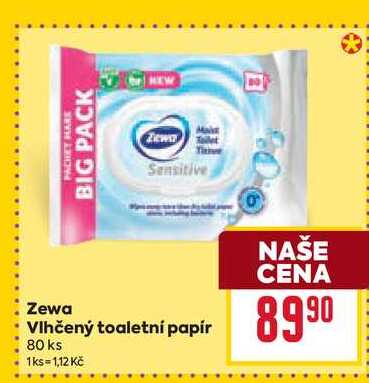 Zewa Vlhčený toaletní papír 80 ks 
