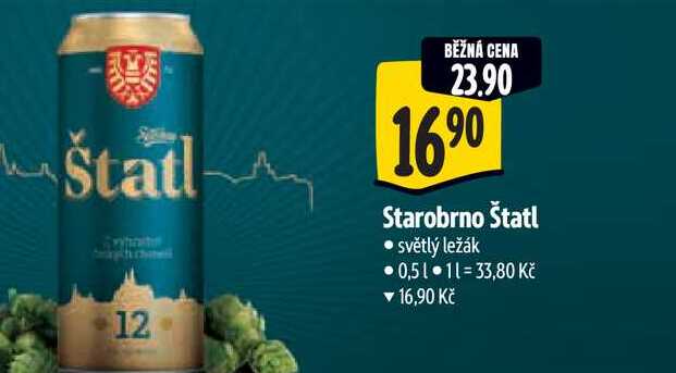  Starobrno Štatl světlý ležák 0,51  