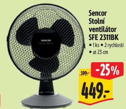 Sencor Stolní ventilátor SFE 2311BK 