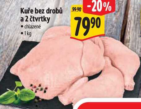 Kuře bez drobů a 2 čtvrtky, 1 kg