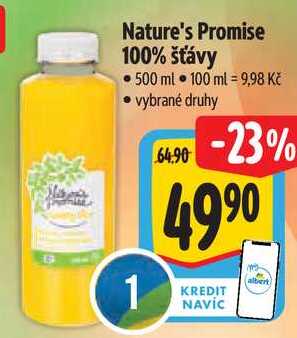 Nature's Promise 100% šťávy, 500 ml