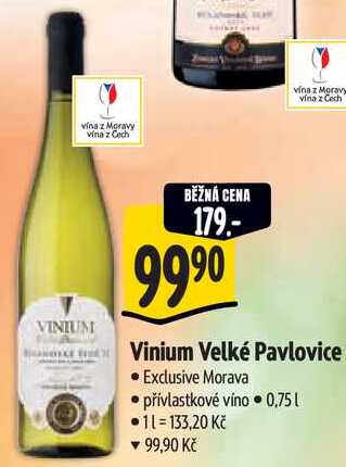 Vinium Velké Pavlovice Exclusive Morava, 0,75 l