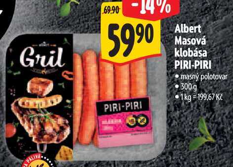 Albert Masová klobása PIRI-PIRI, 300 g
