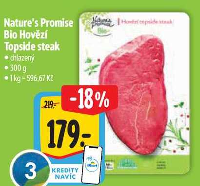 Nature's Promise Bio Hovězí Topside steak, 300 g