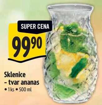 Sklenice - tvar ananas 