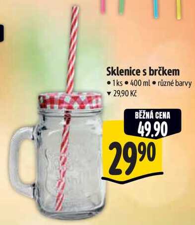 Sklenice s brčkem 