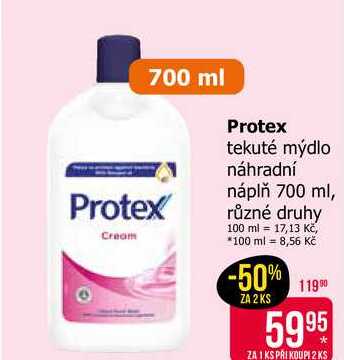 Protex tekuté mýdlo náhradní náplň 700 ml, různé druhy 