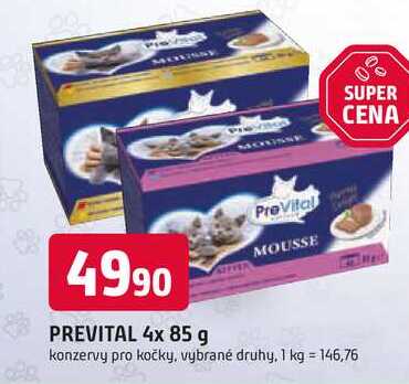 PREVITAL 4x 85 g konzervy pro kočky